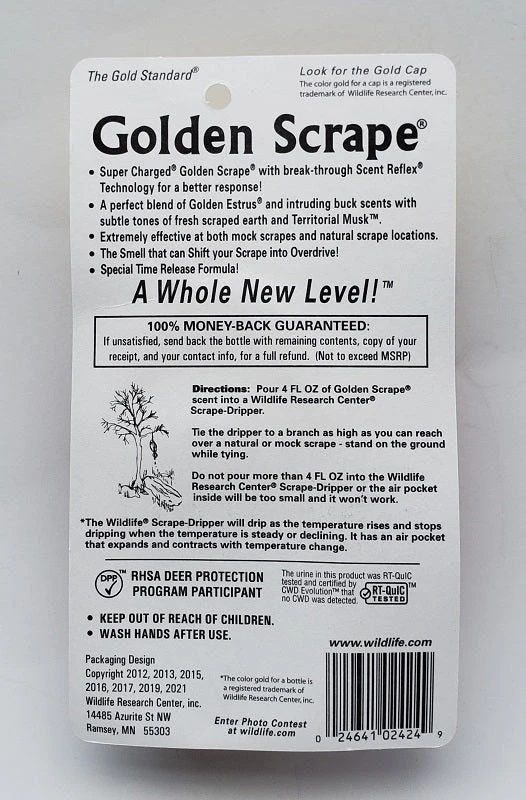 Wildlife Research Golden Scrape 4oz 242-4 Game Scents & Covers Wildlife Research Golden Scrape 4oz 242-4 Game Scents & Covers