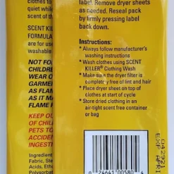 Wildlife Research Scent Killer Dryer Sheets Autumn Formula 12pk 580