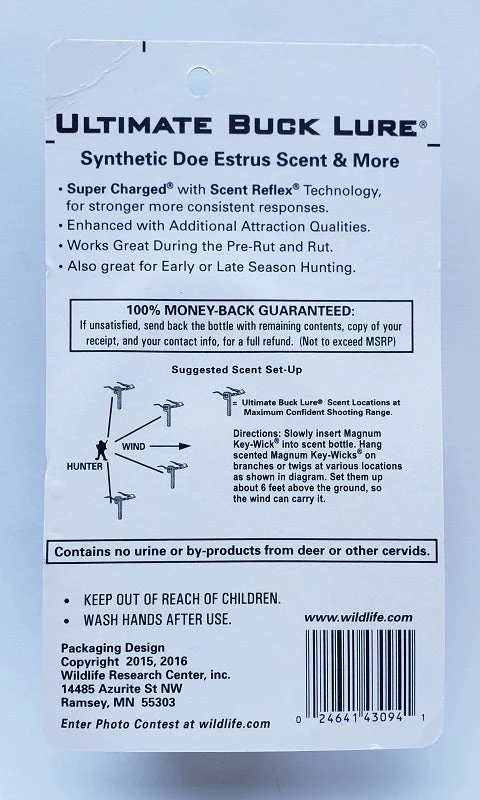 Hunting Wildlife Research Ultimate Buck Lure 4oz 43094 7 Hunting Wildlife Research Ultimate Buck Lure 4oz 43094