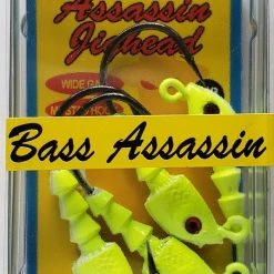 Hooks/Jig Heads Bass Assassin Chartreuse Flash Jighead 1/8oz 4ct JA06005