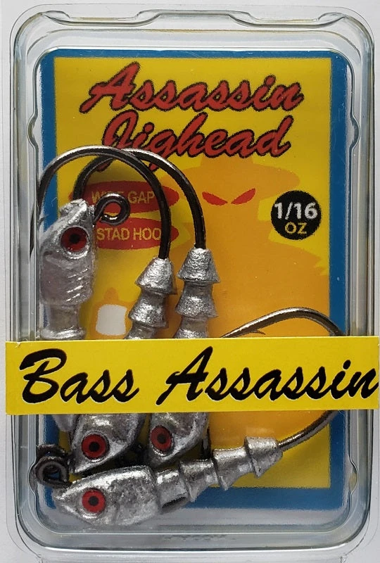 Bass Assassin Lead/Red Eye Jighead 1/16oz 4ct JA05001 Hooks/Jig Heads 3 Bass Assassin Lead/Red Eye Jighead 1/16oz 4ct JA05001 Hooks/Jig Heads