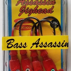 Bass Assassin Red Jighead 1/16oz 4ct JA05002