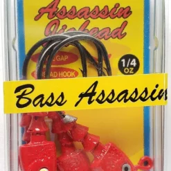 Bass Assassin Red Jighead 1/4oz 4ct JA07002
