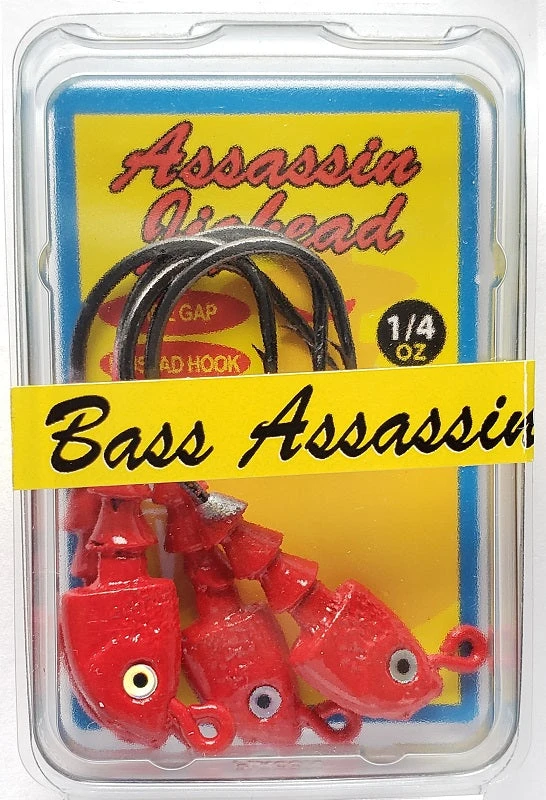 Bass Assassin Red Jighead 1/4oz 4ct JA07002 Bass Assassin Red Jighead 1/4oz 4ct JA07002