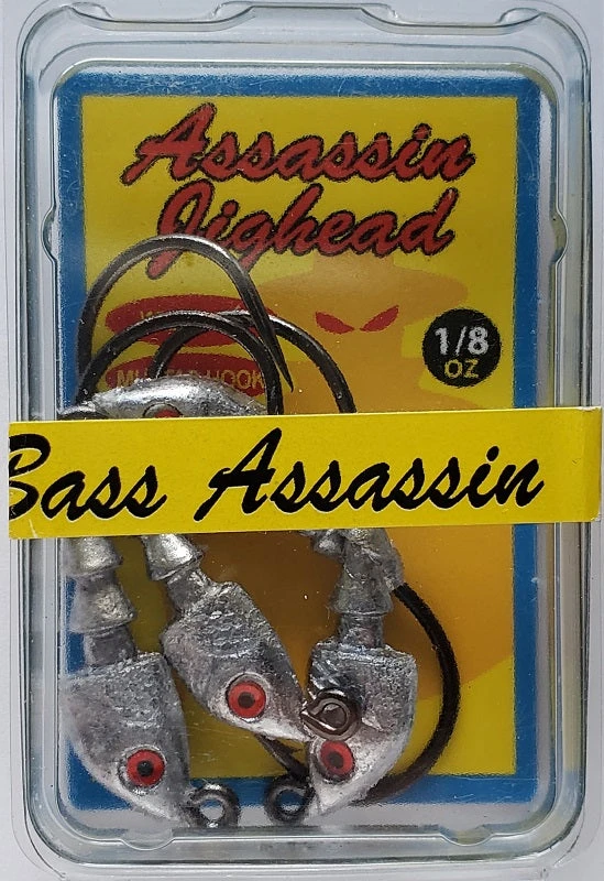 Hooks/Jig Heads Bass Assassin Lead/Red Eye Jighead 1/8oz 4ct JA06001 Hooks/Jig Heads Bass Assassin Lead/Red Eye Jighead 1/8oz 4ct JA06001