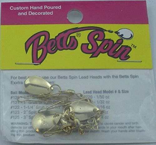 Bett's Betts Jig Spinner Blades Gold Sz0 5pk Bett's Betts Jig Spinner Blades Gold Sz0 5pk