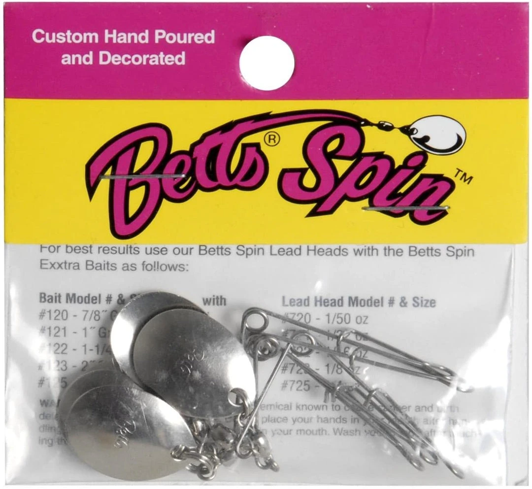 Bett's Betts Jig Spinner Blades Sz0 Nickel 5pk Bett's Betts Jig Spinner Blades Sz0 Nickel 5pk