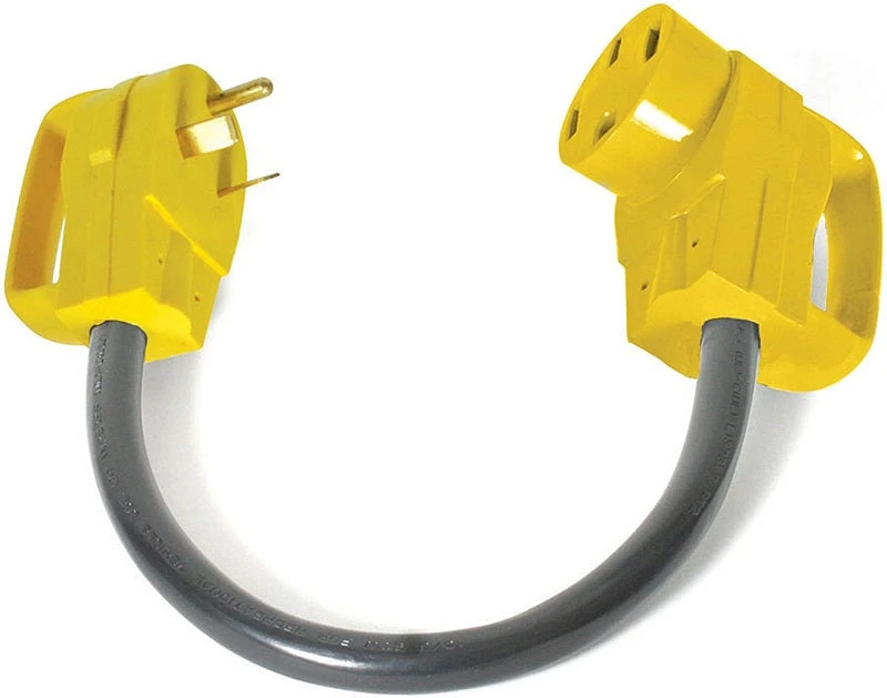 Camco 30AM/50AF Power Grip 18" Dogbone - 90M/90F 125V/3750W Adapter 55185 RV And Camping 4 Camco 30AM/50AF Power Grip 18" Dogbone - 90M/90F 125V/3750W Adapter 55185 RV And Camping