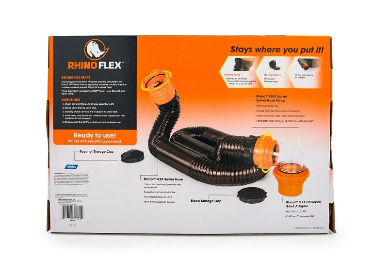 Camco 15' RhinoFlex RV Sewer Hose Kit 39761 Camco 15' RhinoFlex RV Sewer Hose Kit 39761