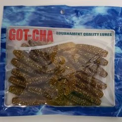 Sea Striker Got-Cha Curltail Grub Rootbeer/Silver Flake 4" 20pk Lures & Bait