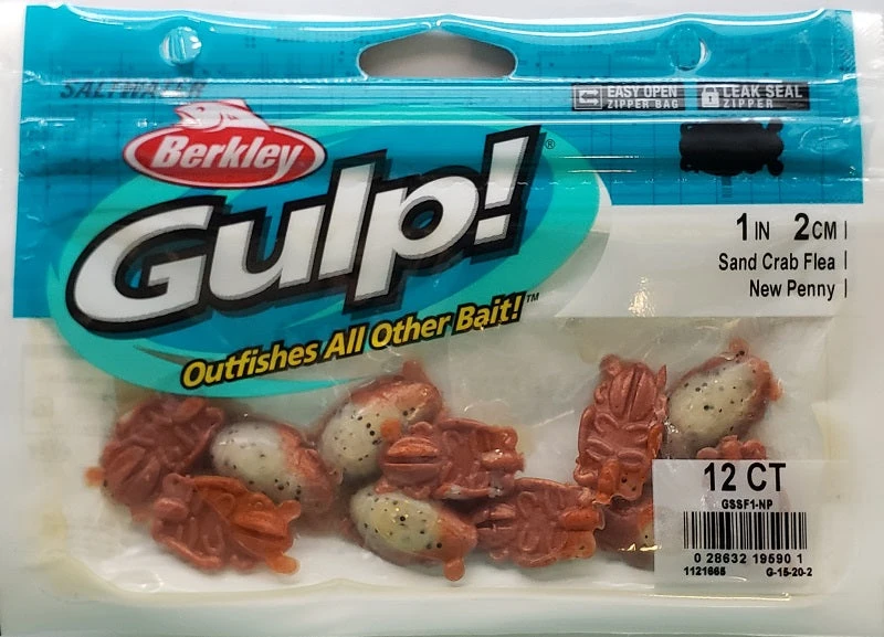 Lures & Bait Berkley Gulp! Sand Crab Flea New Penny 1" 12pk Lures & Bait Berkley Gulp! Sand Crab Flea New Penny 1" 12pk