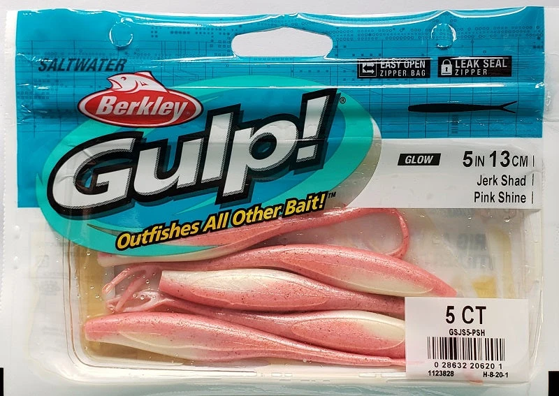Berkley Gulp! Jerk Shad Pink Shine 5" 5pk Lures & Bait Berkley Gulp! Jerk Shad Pink Shine 5" 5pk Lures & Bait