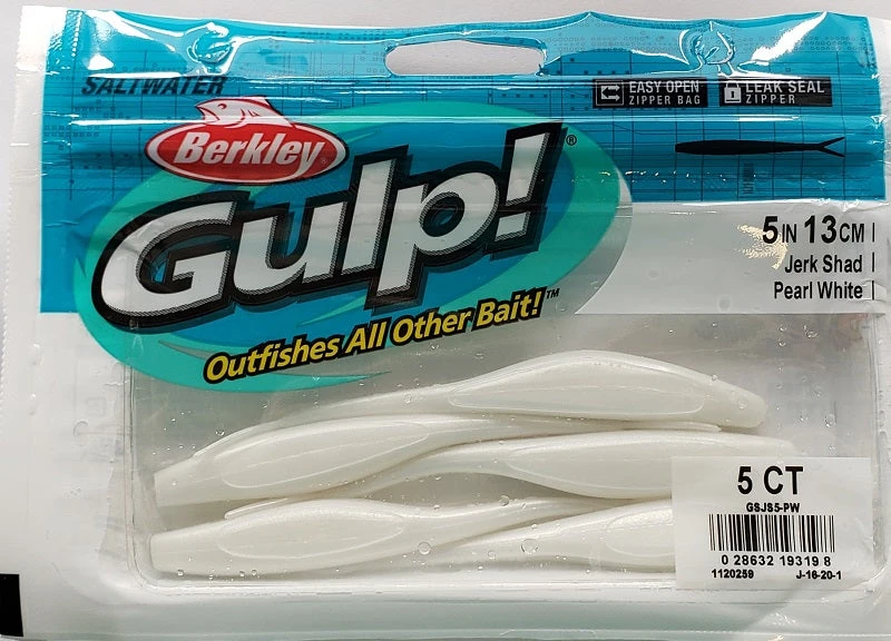 Berkley Gulp! Jerk Shad White 5" 5pk Berkley Gulp! Jerk Shad White 5" 5pk