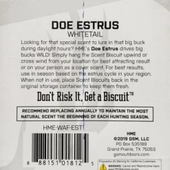 HME Products Hunting HME Scent Biscuit Doe Estrus Whitetail Scent 3 Pack HME-WAF-EST 8 HME Products Hunting HME Scent Biscuit Doe Estrus Whitetail Scent 3 Pack HME-WAF-EST