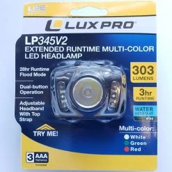 RV And Camping Lux-Pro Extended Runtime LED Headlamp 303 Lumens LP345V2