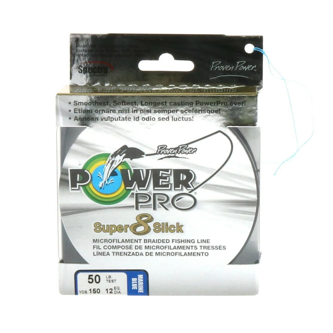 Power Pro Super 8 Slick Marine Blue 50 Lb 150 Yds Braided Fishing Line 3 Power Pro Super 8 Slick Marine Blue 50 Lb 150 Yds Braided Fishing Line