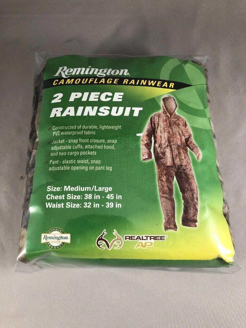 Remington Camouflage 2 Piece Rainsuit Realtree AP 8033 Hunting Clothing 3 Remington Camouflage 2 Piece Rainsuit Realtree AP 8033 Hunting Clothing
