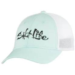 Men's Caps & Visors Salt Life Men's Fish Dive Surf Stretch Fit Hat Aruba Blue SLM297